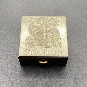 Vintage Stanton Silver Tone Square Pill Box